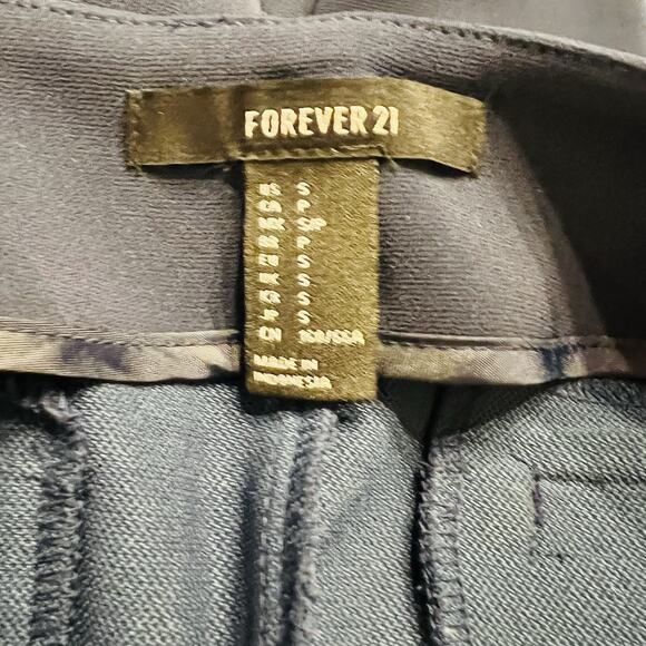 Forever 21 Women’s High Waist Side Zip Pants Trouser Slacks Navy Blue S (A0132) - Picture 4 of 4